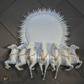 Seven Horses with Rising Sun Wall Mural 4x4 ft | Luxury Design Decor