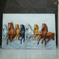 Seven Horses Wall Mural – 6.5x4.5 ft | Handcrafted Symbol of Success & Positivity