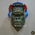 Funky Gorilla Wall Art with Headphones – 1.5x1.5 ft | Modern Music-Inspired Décor