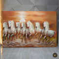 Seven Horses Wall Mural – 6.5x4.5 ft | Handcrafted Symbol of Success & Positivity