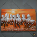 Seven Running Horses Wall Mural – 4x2.5 ft | Symbol of Fortune & Growth
