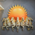 Seven Horses with Rising Sun Wall Mural 5.5×6 ft | Vastu Artwork for Home & Office