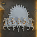 Seven Horses with Rising Sun Wall Mural 5.5×6 ft | Vastu Artwork for Home & Office