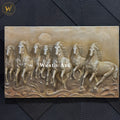 Seven Running Horses Wall Mural – 4x2.5 ft | Symbol of Fortune & Growth