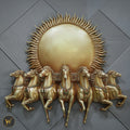Seven Horses with Rising Sun Wall Mural 4x4 ft | Luxury Design Decor